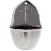 Holyart Acquasantiere: Acquasantiera ottone nichelato croce latina 13 cm
