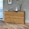 Home Collective Cassettiera, camera da letto, corridoio, armadio, credenza, credenza con 6 cassetti, larghezza 140 cm, altezza 75 | Artigianale