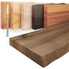 LAMO Manufaktur Mensola sospesa in legno con fissaggio invisibile | Mensola 120 cm per soggiorno, ufficio | Colore: nocciola, Bordo: naturale | Legno massello, design moderno, effetto sospeso