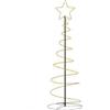 BARULUOAKLIFE Albero di Natale LED Spirale 150cm Nero con Luci Calde 100 LED, 8 Modalità Illuminazione USB IP44 per Interni ed Esterni, Facile Installazione con Base 50cm e Cavo 5m
