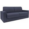 Totò Piccinni Divano Letto Ribaltone Matrimoniale Imbottito con Braccioli, Materasso 14cm, L194cm x P93cm x H67cm (Tessuto Blu Oceano)
