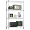 M MZG 453,6 kg Scaffale a 4 ripiani in metallo per armadio, organizer per garage, cucina, bagno, lavanderia, cromato, 30 x 65 x 115,6 cm