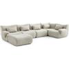 MILYsofa Divano modulare angolare, 5 posti con penisola, tessuto bouclé, fodere dei cuscini removibili (Beige Crema, 5 posti con penisola)