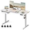 VASAGLE Scrivania Elettrica Regolabile in Altezza, Piano del Tavolo 70 x 160 cm, Regolabile in Continuo, Funzione di Memoria con 4 Altezze, Bianco Nuvola e Rovere Natura LSD116W01