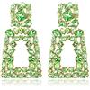 EVER FAITH Orecchini a pendente rettangolari per Donne Ragazze, di dichiarazione geometrica con cristalli di strass scintillanti Verde chiaro