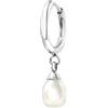 Breil, Collezione Hazard, Orecchino Uomo in Acciaio con Perla Naturale d'Acqua Dolce, Chiusura a Clip, Lunghezza 20,5 mm