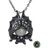 ONEFINITY Collana a pipipistrello S925 in argento Sterling con ciondolo a forma di pipipistrello scuro con ciondolo a forma di strega, regalo per le donne