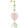 Lebole Maison Orecchino Mix & Match The Circle Singolo Cuore Rosa Verde