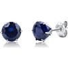 Orovi Orecchini Donna Oro Bianco 14KT Orecchini a Lobo con Zaffiri blu rotondi, gioiello anallergico confezionato in un elegante astuccio portagioie
