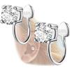 ELEDUCTMON Polsini con zirconi cubici - Orecchini di cartilagine anallergici anallergici in argento sterling Orecchini a clip CZ Orecchini a bottone in cristallo tondo per donne Ragazze 6mm