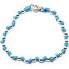 Spadarella Gioielli Spadarella spadino bracciale con sfere in argento 925 di diametro 4 mm e cotone nautico azzurro.Fatto a mano.Unisex.Lunghezza 17 cm.