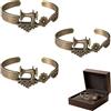 GUUZETU Bracciale a tema macchina da cucire, gioielli con ciondoli per cucito vintage con nastro di misurazione e dettagli floreali, gioielli con bracciale regolabile per sarta (3pcs)