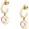 Morellato Orecchini Donna in Argento 925‰ riciclato Dorato con Pietra Rosa, Pendenti, Collezione TESORI ETERNI - SAXN17
