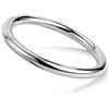 Dankadi Bracciale Liscio in Argento 925 Massiccio Lucido, 7MM 8MM di Larghezza, 60 65 68MM di Diametro, Jonc a Manchette Piatto, Tondo Semi-Tondo, Stile Classico Semplice, per Donna e Madre, Diamètre