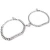ALMENDRA Bracciale coppia lui lei coordinate geografiche personalizzato uomo donna primo bacio con rigido acciaio personalizzabile regalo scritta nome fidanzati braccialetti San Valentino (Frasi catena)