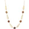 Dazylleco Collana lunga da donna, in oro, lunga con perle, grande gioiello alla moda, idea regalo per la mamma, Resina Perla, Non pietra preziosa