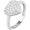 Morellato Anello Donna in argento 925 riciclato, Zirconi, Collezione NOBILE, Cuore, Pavé