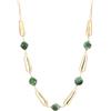 Dazylleco Collana lunga da donna, in oro, lunga con perle, grande gioiello alla moda, idea regalo per la mamma, Resina Perla, Non pietra preziosa