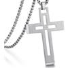 jiamiaoi Collana Con Croce Da Uomo Collana Con Croce In Argento E Acciaio Inossidabile Per Uomo Femme Catena da 25 Pollici