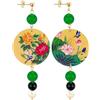 Lebole Maison Orecchini The Colorful Circle Verde Nero Perla