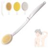 JYNVO Spazzola Schiena Doccia, Spugna Doccia, Spazzola Scrub Corpo, Crema Per La Schiena Con Manico Lungo, Spazzola Per Doccia, 3 In 1 E Doccia, 3 Testine Intercambiabili(Spugna, Nylon, Pietra Porosa)