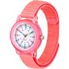 Brecjon Orologio da polso per bambini, con cinturino in velcro, analogico, al quarzo, rosa, 4001