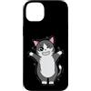 cat funny braces red orange scratch smil Custodia per iPhone 14 Plus Bretelle Cat Un sorriso carino con stile