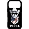 Merica USA Patriotic Cute Funny 4th of J Custodia per iPhone 17 Pro Max Furetto Bandiera Americana Bandana Cowboy Hat Cool Occhiali da Sole