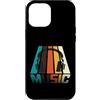 Retro Music Design Custodia per iPhone 12 Pro Max Retro Music Cuffie Vintage Stripe Estetica Amante della Musica