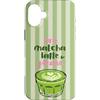 Animal Print Cute And Fun Custodia per iPhone 16 Plus Tè Matcha Latte estivo Girlie Green Fun