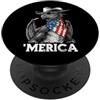 Merica USA Patriotic Cute Funny 4th of J Bandana con bandiera americana Dragon Fantasy Magic, fantastico cappello da cowboy PopSockets PopGrip Adesivo