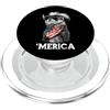 Merica USA Patriotic Cute Funny 4th of J Furetto Bandiera Americana Bandana Occhiali Da Sole Cowboy Cappello Country PopSockets PopGrip per MagSafe