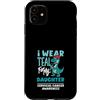 Cervical Cancer Awareness Teal Ribbon Ap Custodia per iPhone 11 Indosso Teal For My Daughter Cancro Cervicale Rex Dinosaur