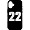 NUMBERED SPORTS ATHLETIC TEAM JERSEY DOU Custodia per iPhone 16 NUMERO 22 MAGLIA SPORTIVA 22 ANNO 2 ANTERIORE E POSTERIORE