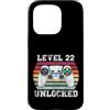 Vintage Gamer Birthday Milestone Apparel Custodia per iPhone 15 Pro Livello 22 Sbloccato Divertente 22° Compleanno Gamer Vintage Retro
