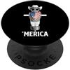 Merica USA Patriotic Cute Funny 4th of J FSM Pastafari Bandiera Americana Occhiali Da Sole Cappello Da Cowboy PopSockets PopGrip Adesivo
