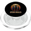 Prehistoric Sea Gear Retro Tramonto Dormire Sperma Balene Mare Vita Profonda Natura Arte PopSockets PopGrip per MagSafe