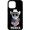 Merica USA Patriotic Cute Funny 4th of J Custodia per iPhone 13 Pro Max Furetto Bandiera Americana Bandana Cowboy Hat Cool Occhiali da Sole