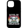 Vintage Gamer Birthday Milestone Apparel Custodia per iPhone 15 Livello 22 Sbloccato Divertente 22° Compleanno Gamer Vintage Retro