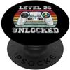 Vintage Gamer Birthday Milestone Apparel Livello 25 Sbloccato Divertente 25° Compleanno Gamer Vintage Retro PopSockets PopGrip Adesivo