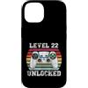 Vintage Gamer Birthday Milestone Apparel Custodia per iPhone 14 Livello 22 Sbloccato Divertente 22° Compleanno Gamer Vintage Retro