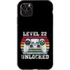 Vintage Gamer Birthday Milestone Apparel Custodia per iPhone 11 Pro Max Livello 22 Sbloccato Divertente 22° Compleanno Gamer Vintage Retro