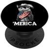 Merica USA Patriotic Cute Funny 4th of J Furetto Bandiera Americana Bandana Occhiali Da Sole Cowboy Cappello Country PopSockets PopGrip Adesivo