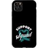 Cervical Cancer Awareness Teal Ribbon Ap Custodia per iPhone 11 Pro Max Support Squad - Cuore verde acqua per la consapevolezza del cancro cervicale