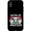 Vintage Gamer Birthday Milestone Apparel Custodia per iPhone X/XS Livello 22 Sbloccato Divertente 22° Compleanno Gamer Vintage Retro