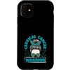 Cervical Cancer Awareness Teal Ribbon Ap Custodia per iPhone 11 Cervicale Cancer Warrior Messy Chignon Leopard Teal Ribbon