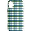 Tee4Tu / Cookie Money Design Custodia per iPhone 16 Plus Madras (3) Verde, Blu, Bianco - Habitat Merch \