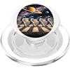 Retro-Sci-Fi Galaxie Planeten Kinder Ner Astronauti Luna Zebra Strisce Spazio Retro Sci-Fi Spazio PopSockets PopGrip per MagSafe