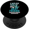 Cervical Cancer Awareness Teal Ribbon Ap Teal For My Best Friend Dinosauro per la consapevolezza del cancro cervicale PopSockets PopGrip Adesivo
