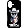 Merica USA Patriotic Cute Funny 4th of J Custodia per iPhone 17 Furetto Bandiera Americana Bandana Cowboy Hat Cool Occhiali da Sole